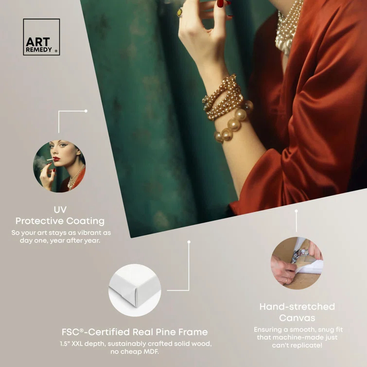 Art Remedy Glam Boudoir Lady Canvas Retro Art Prints by Art Remedy