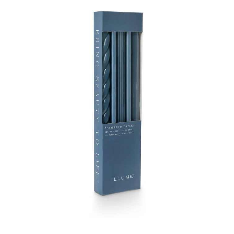 ILLUME Beautifully Done Unscented Assorted Candle Tapers 3-Pack