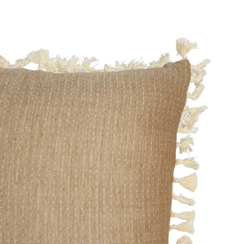 Boho Tassels Cotton Reversible Throw Pillow