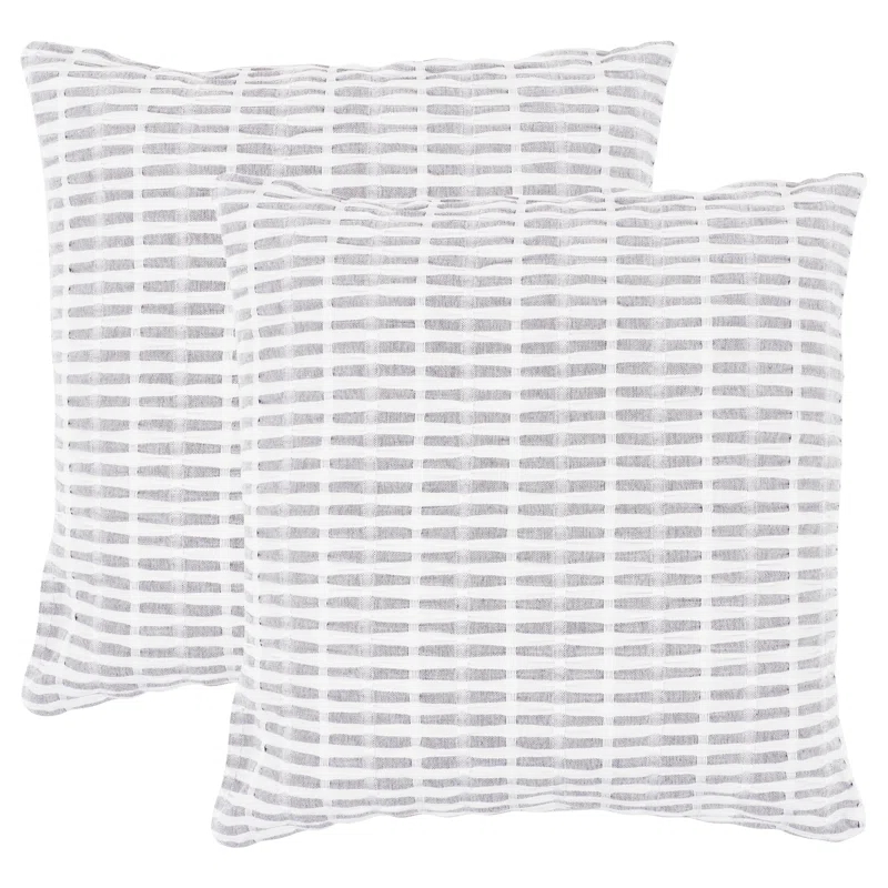 KAF Home Pleated Please Striped Cotton Pillow Cover (Set of 2)