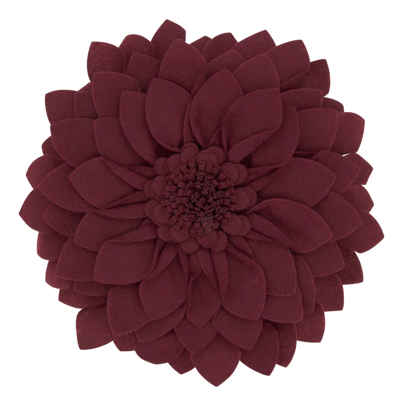 Saro Fleur De Jardin Collection Ruffled Throw Pillow