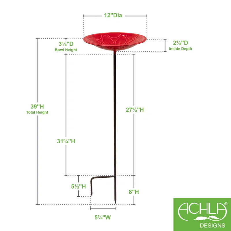 Achla Designs Lolly Metal Stake Birdbath