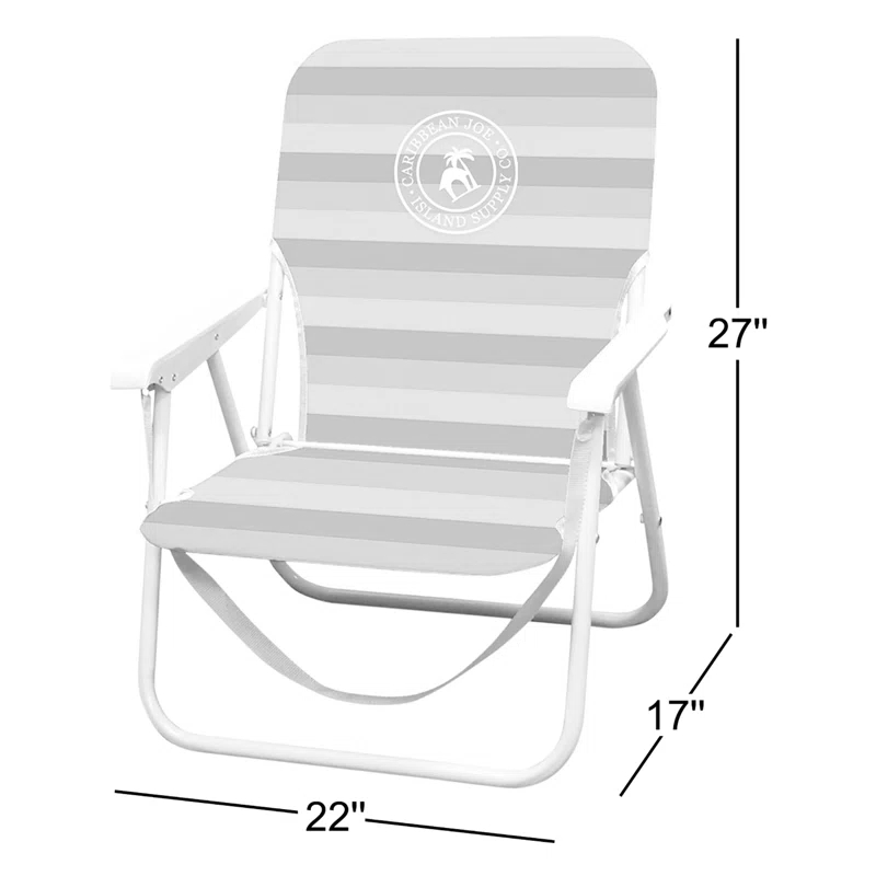 Caribbean Joe Burlap Folding Beach Chair