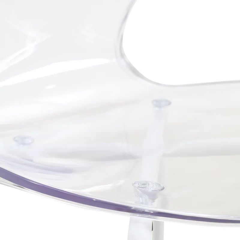 Ivy Bronx Edenfield Dining Chair with Curved Back and Waterfall Edge Seat White Powder-Coated Metal Legs