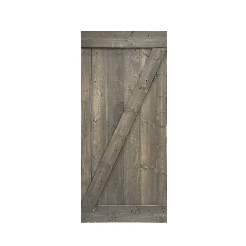 Calhome 84'' Solid Wood Paneled Painted Barn Door