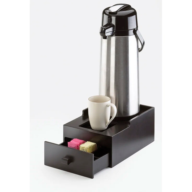 Cal-Mil Midnight Bamboo Single Airpot Stand with Packet Drawer