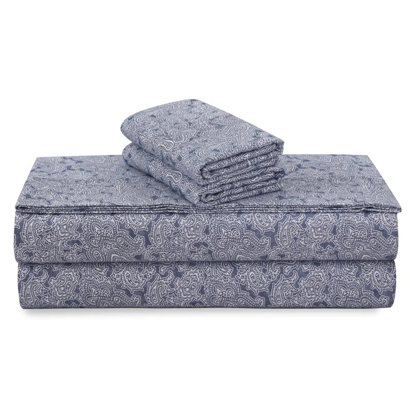 Tribeca Living Flannel Paisley Sheet Set
