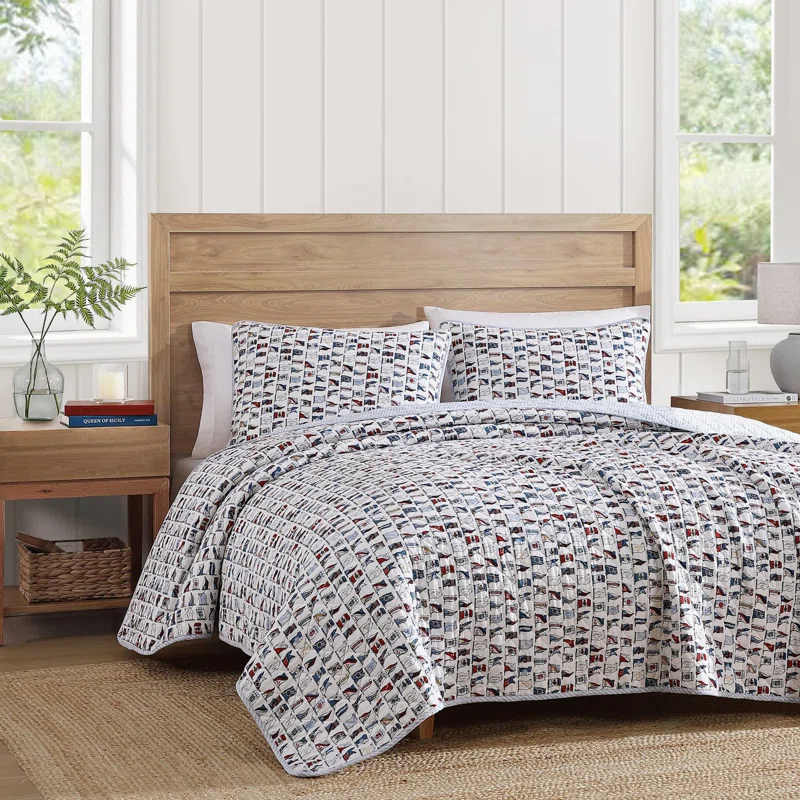 Tommy Hilfiger Tommy Hilfiger Ithaca Stripe Cotton Reversible Quilt Set