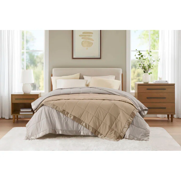Madison Park Lightweight Down Alternative Blanket with Satin Trim