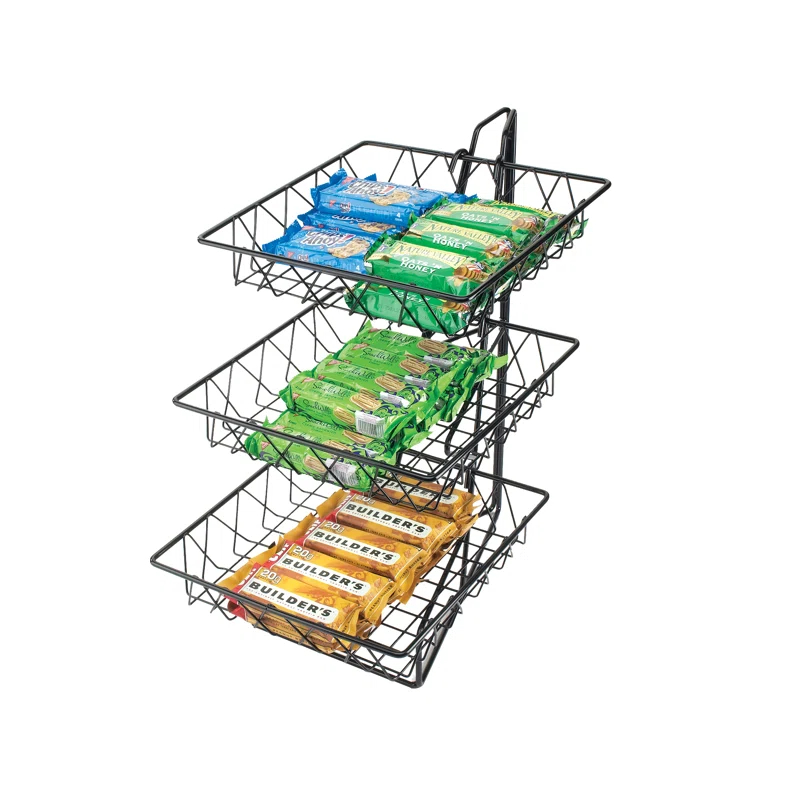 Cal-Mil Three Tier Merchandiser with Square Wire Baskets - 12" x 19" x 20"