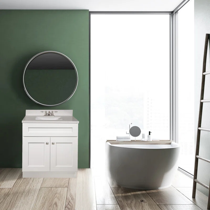 Design House Brookings 30 Inch Bathroom Vanity, Ready to Assemble, Solid Wood, Sherwin Williams – Design House, 587089