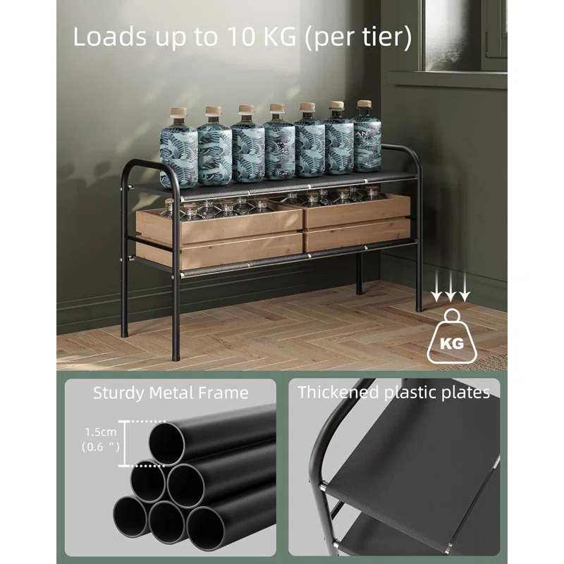 THE GLAMOUR BOUTIQUES Under Sink Organizers And Storage, 2 Tier Expandable Under Cabinet Organizer Shelf With 8 Removable Panels,Expandable Shelf For Cupboard,Kitchen,Bathroom,Shoe Storage Rack