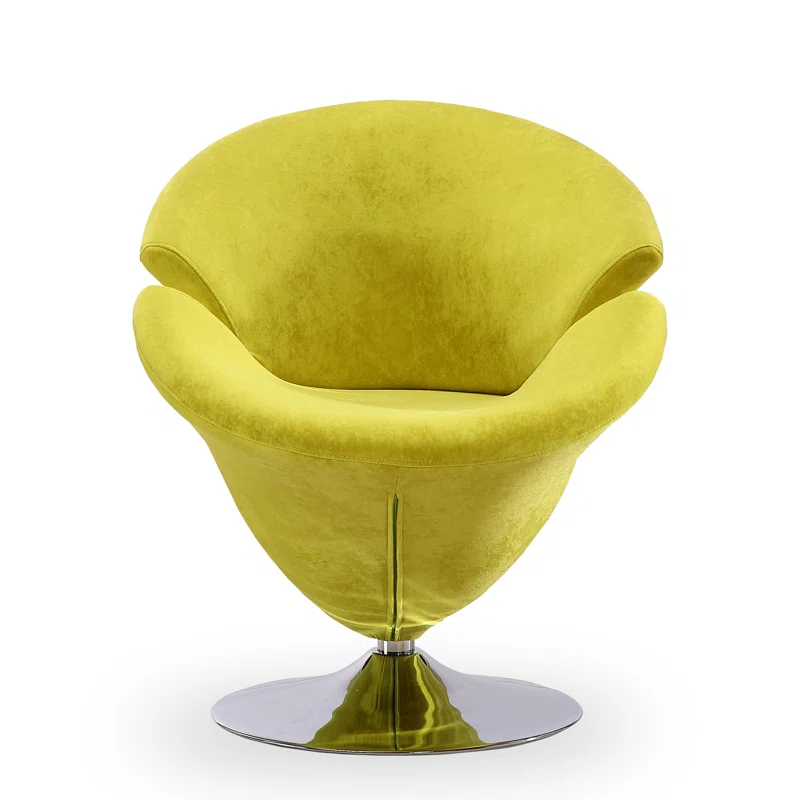 Everly Quinn Aanayah Velvet Swivel Barrel Chair