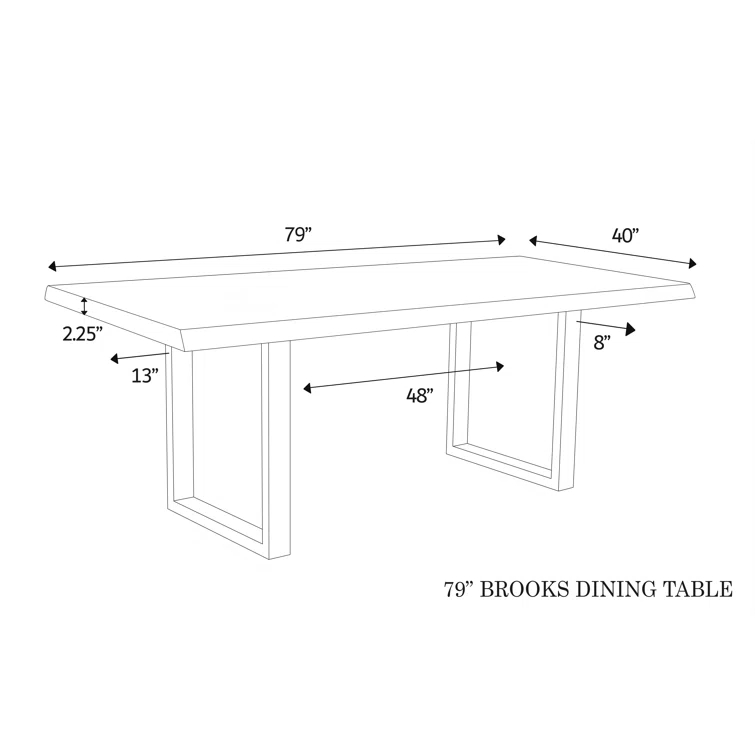 Sandblasted Grey Acacia Wood & Pewter Aluminum Rectangular Dining Table