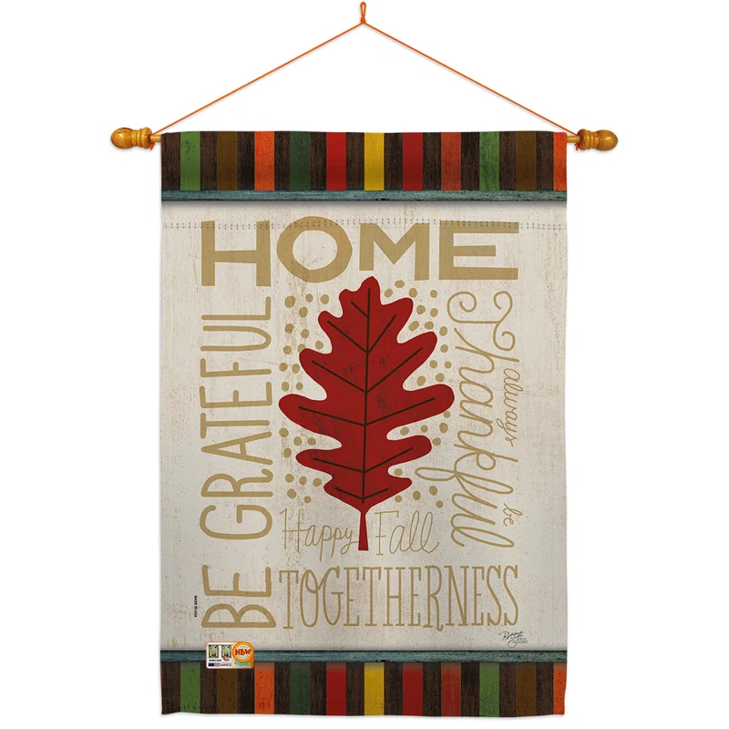 Breeze Decor Double Sided 40'' H x 28'' W Polyester Thanksgiving Flag Set