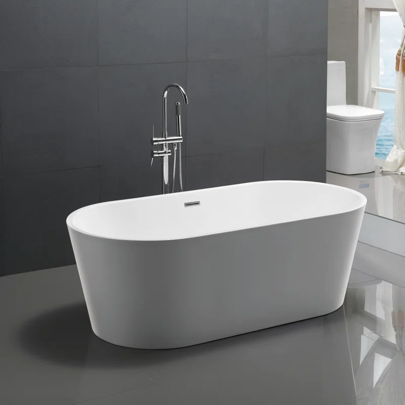 ANZZI FT-AZ098 Chand Series 67'' x 32'' Freestanding Soaking Acrylic Bathtub