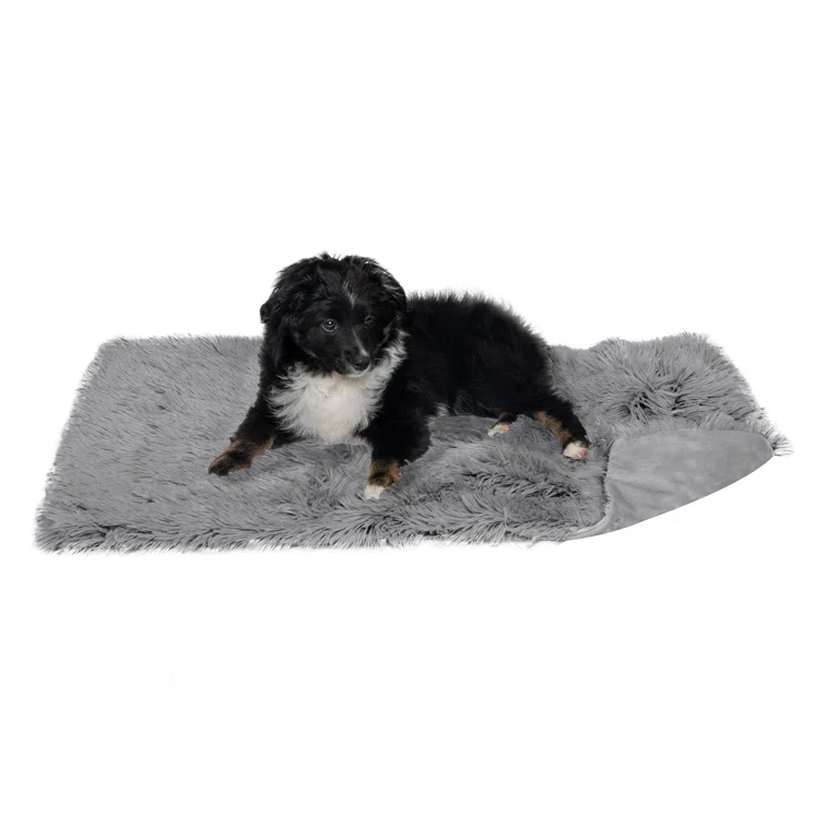QUALITY FLOORING INC. Waterproof Throw Blanket For Dogs & Indoor Cats, Washable - Shaggy Plush Calming Long Faux Fur & Velvet Dog Blanket
