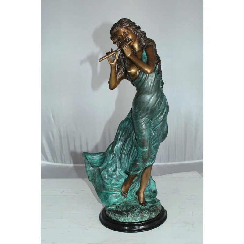 Bloomsbury Market Herod Musical Girl Bronze Statue -  Size: 8"L x 7"W x 19"H.