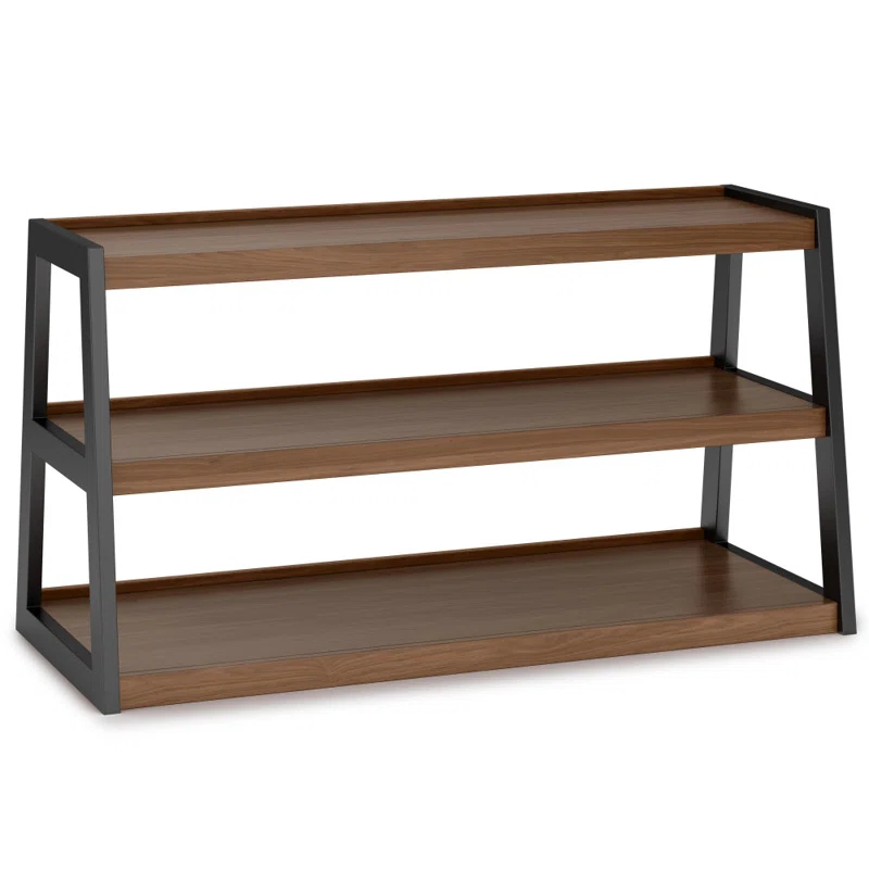 Simpli Home Sawhorse  Industrial 48 inch Wide SOLID WALNUT WOOD and Metal TV Media Stand