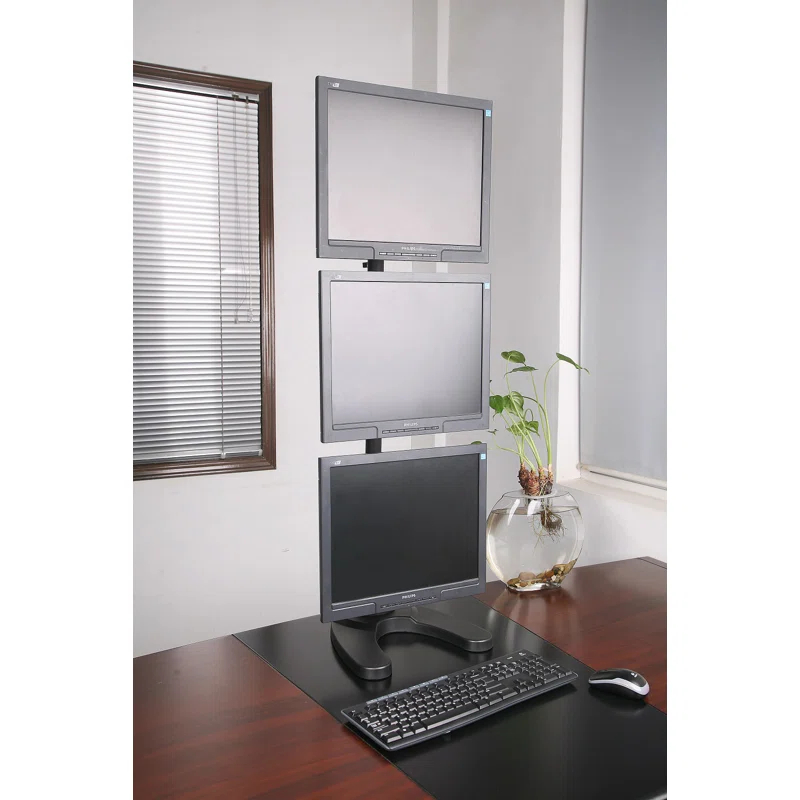 Vivo Triple Vertical Monitor Desk Stand
