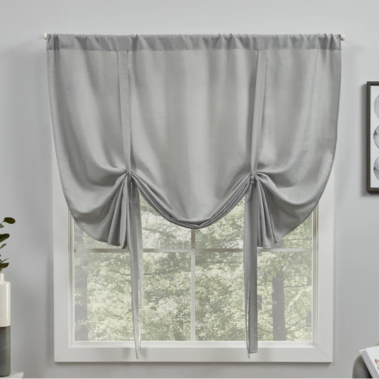 Amalgamated Textiles Exclusive Home Loha Light Filtering Rod Pocket Tie Up Shade