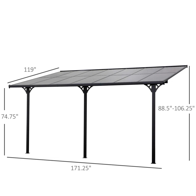 Outsunny 14 Ft. W x 10 Ft. D Aluminum Pergola with Canopy