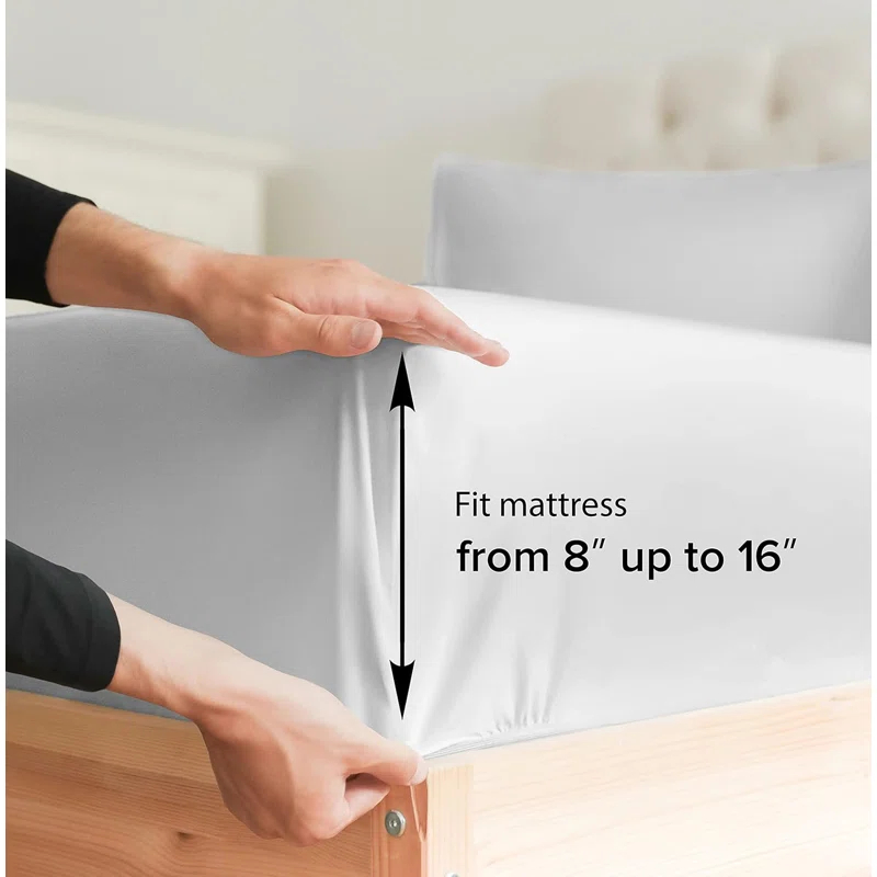 CGK Linens Premium Rayon From Bamboo 4 Piece Deep Pocket Ultra Soft & Cooling Sheet Set