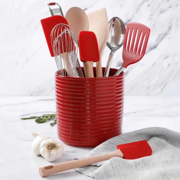 Martha Stewart Martha Stewart 10 Piece Tools and Gadget Set W/ Ceramic Crock - Navy Blue
