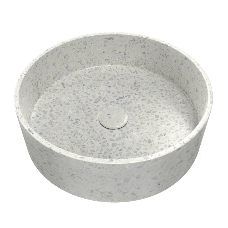 DreamLine SVAM15F15F4LX10 DreamLine Ambia 14.33'' Terrazzo Circular Vessel Bathroom Sink