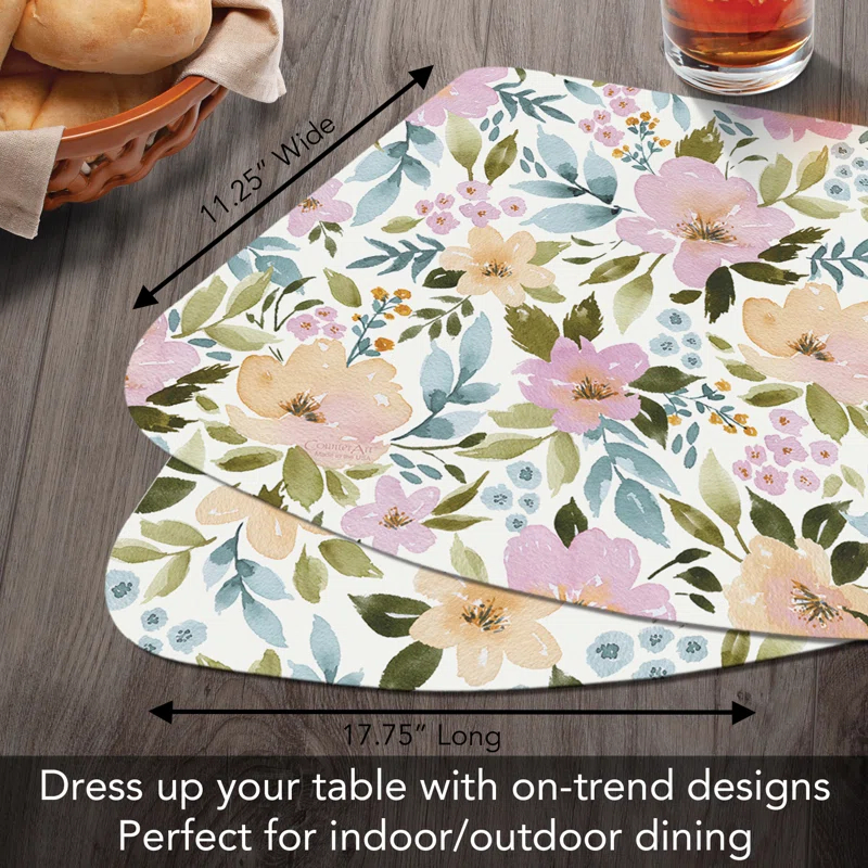 CounterArt Floral Wedge Placemat