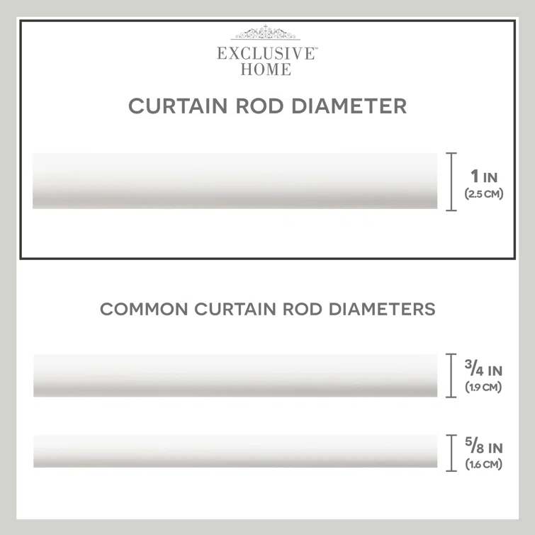 Red Barrel Studio® Exclusive Home Ogee 1" Curtain Rod and Coordinating Finial Set, Adjustable