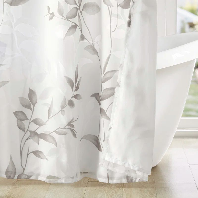 Trent Botanical Burnout Floral Printed Shower Curtain