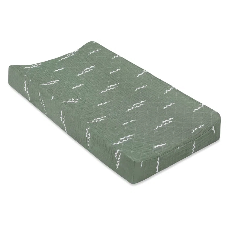 Ocean Waves Quilted Muslin Changing Pad Cover