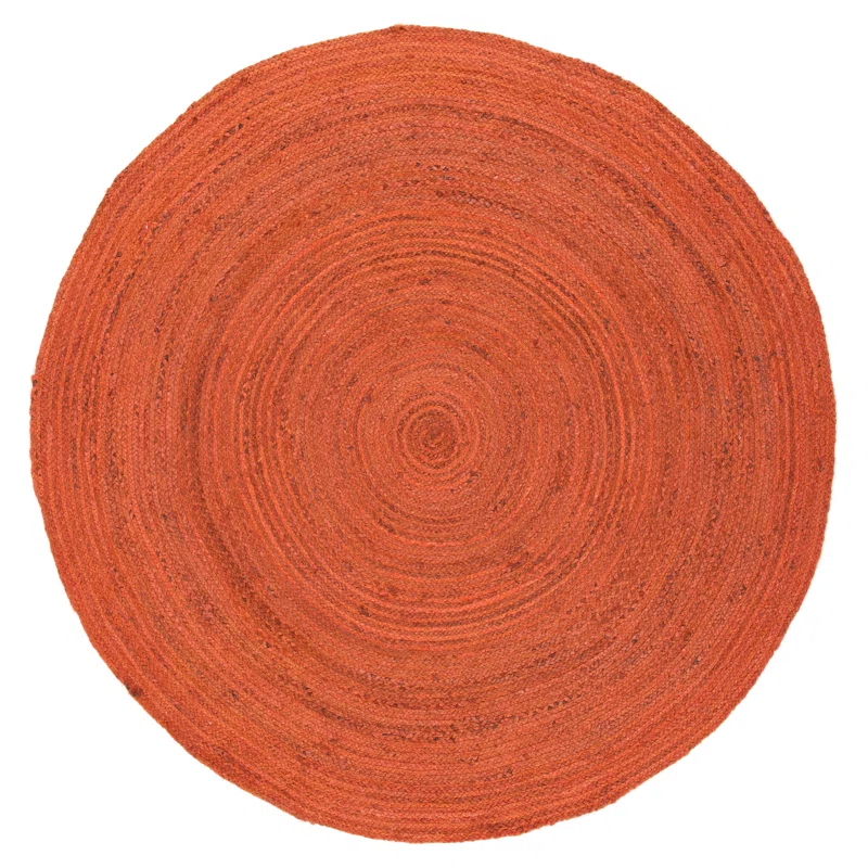 August Grove® Parkington Vintage Leather Hand Woven Jute Solid Color Rug