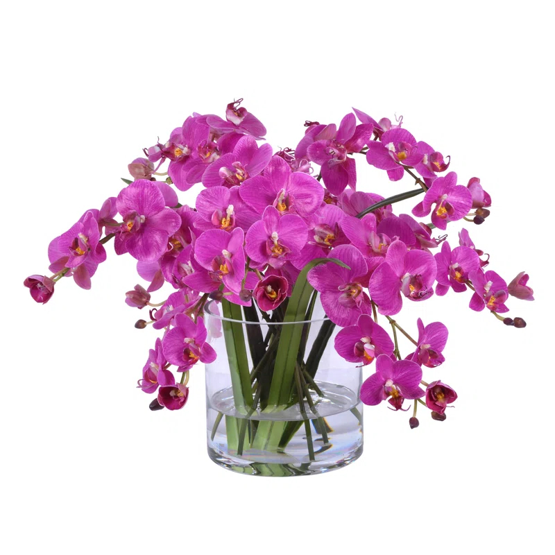 Winward Silks Faux Silk Orchid Arrangement in Vase