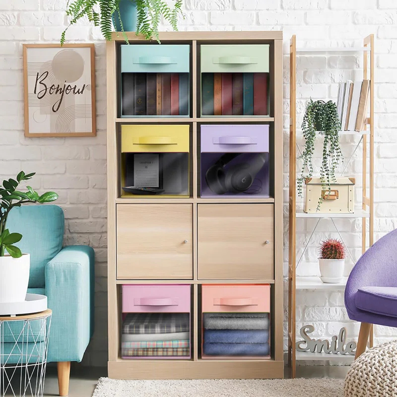 Sorbus Sorbus Storage Bins with Clear Window - 6 Foldable Baskets with Handles