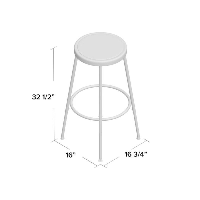 National Public Seating 6200 Series Height Adjustable Heavy Duty Steel Stool with Footring