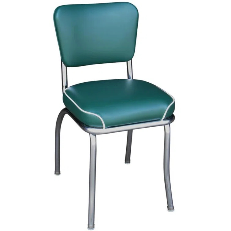 Richardson Seating Retro Home 20'' H Tufted Upholstered Metal Side Chair
