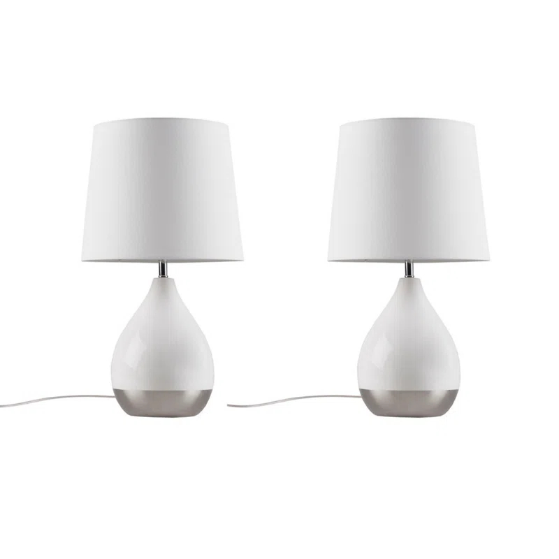 Everly Quinn 2-Tone Ceramic Table Lamp Set of 2 (Set of 2)