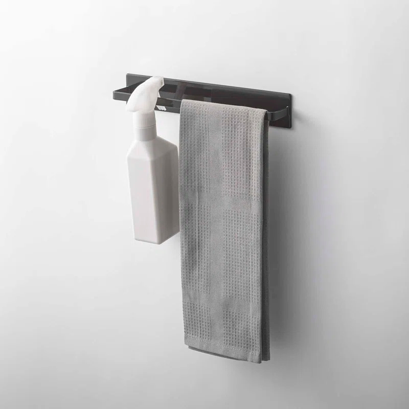 Yamazaki Home 3100 11.02" Magnetic Kitchen Dish Towel Hanger Rack Wall Mounted Towel Bar