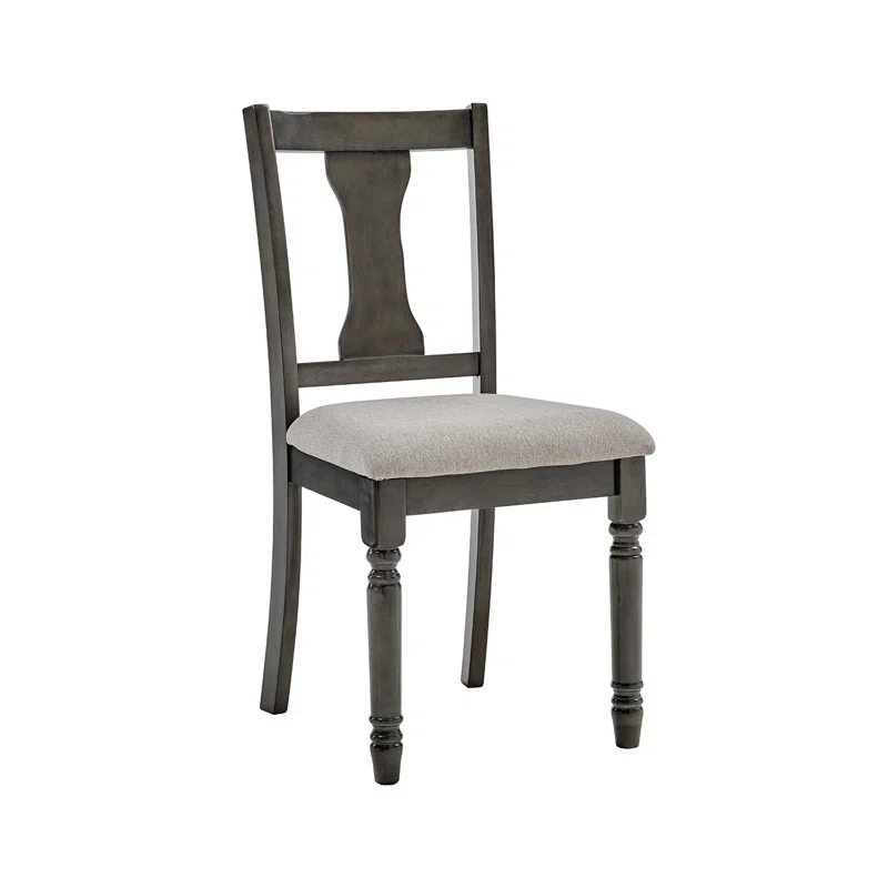 Willow Slat Back Turned Leg Upholstered Side Chair