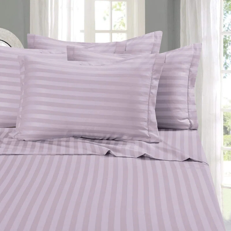 ELEGANT COMFORT Percale Striped Sheet Set