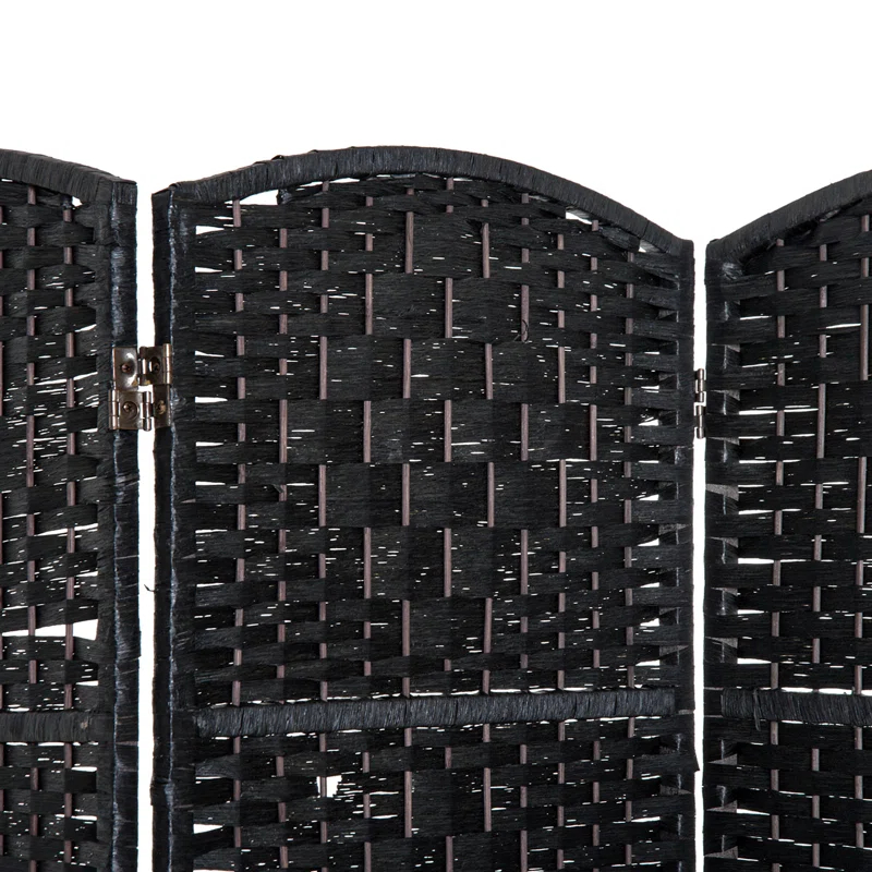 Gracie Oaks 6' Tall Wicker Weave 3 Panel Room Divider Privacy Screen