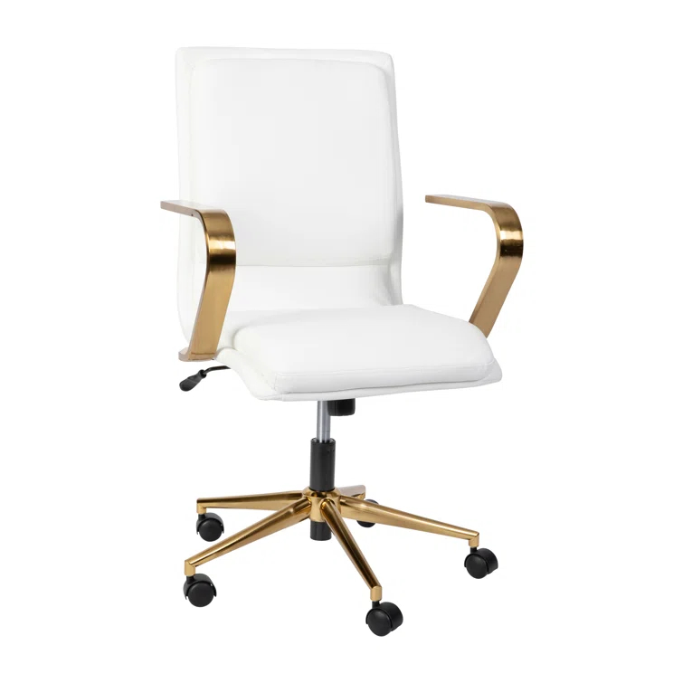 Flash Furniture Mid-Back Designer Upholstered Swivel Executive Office Chair with Armrests