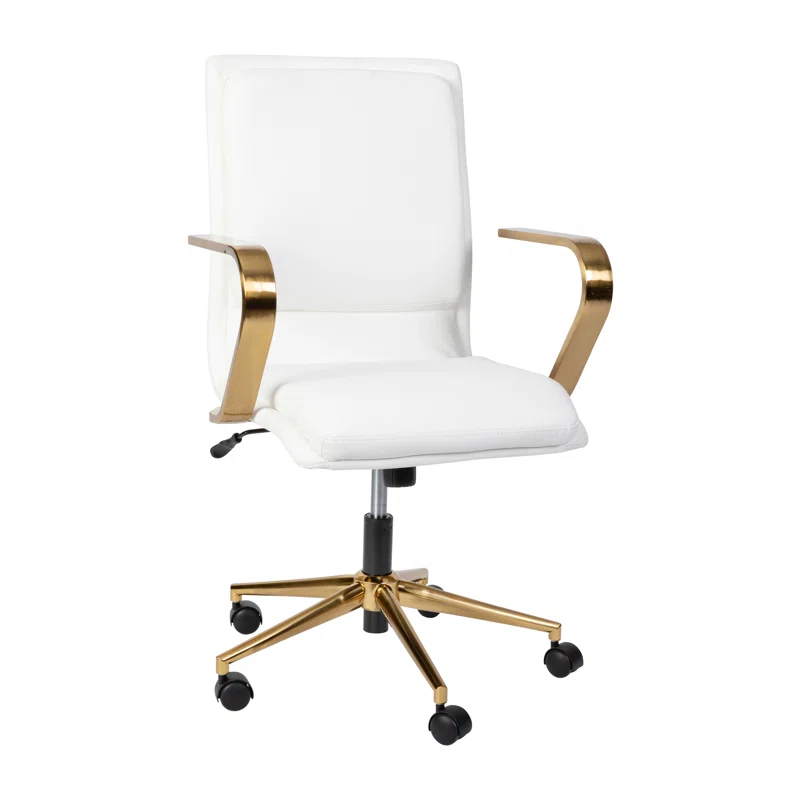 Flash Furniture Mid-Back Designer Upholstered Swivel Executive Office Chair with Armrests