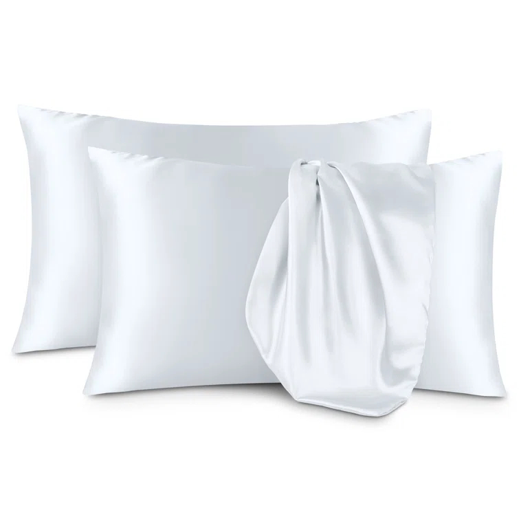Bare Home Soft Poly Satin Pillowcase Set