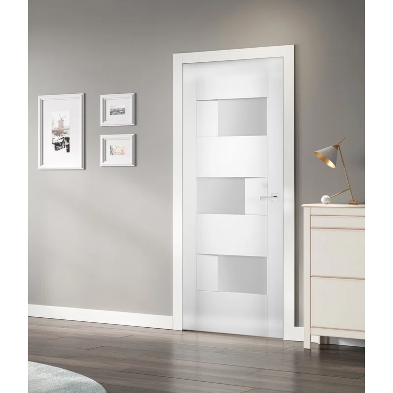 VDomDoors Sete Frosted Glass Standard White Door Slab