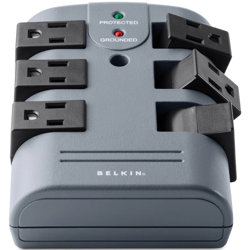 6-Outlet Pivot Plug Surge Protector Wall Mounted Power Strip