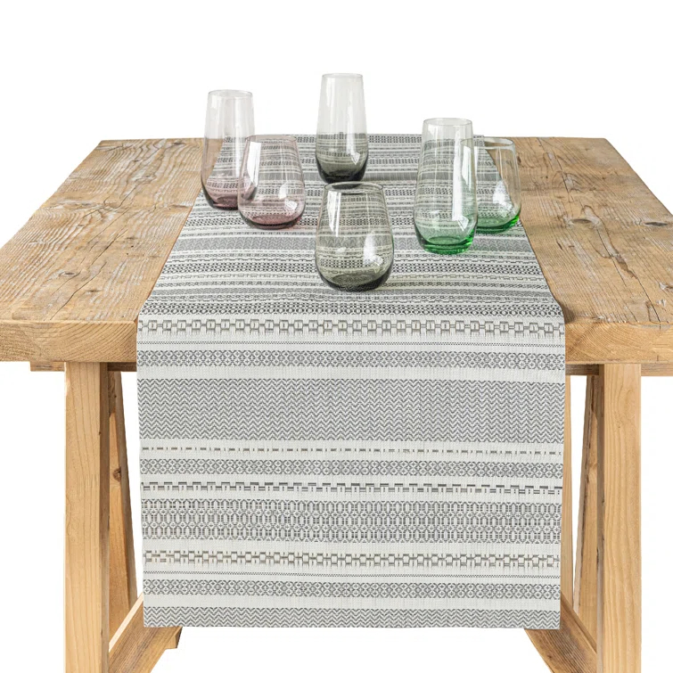 over&back Reversible Striped Table Runner
