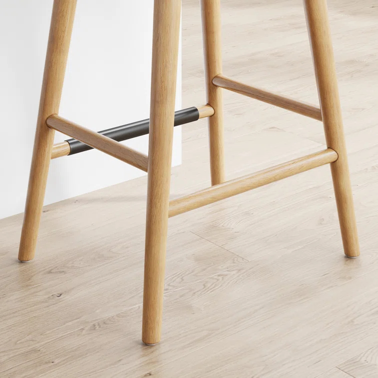 Nathan James Upholstered Counter Stool with Solid Wood Frame (Set of 2)